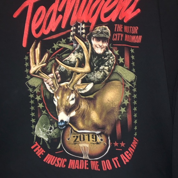 Ted Nugent concert shirt long sleeve graphic T-shirt 2019 size 2XL cotton - Picture 3 of 6